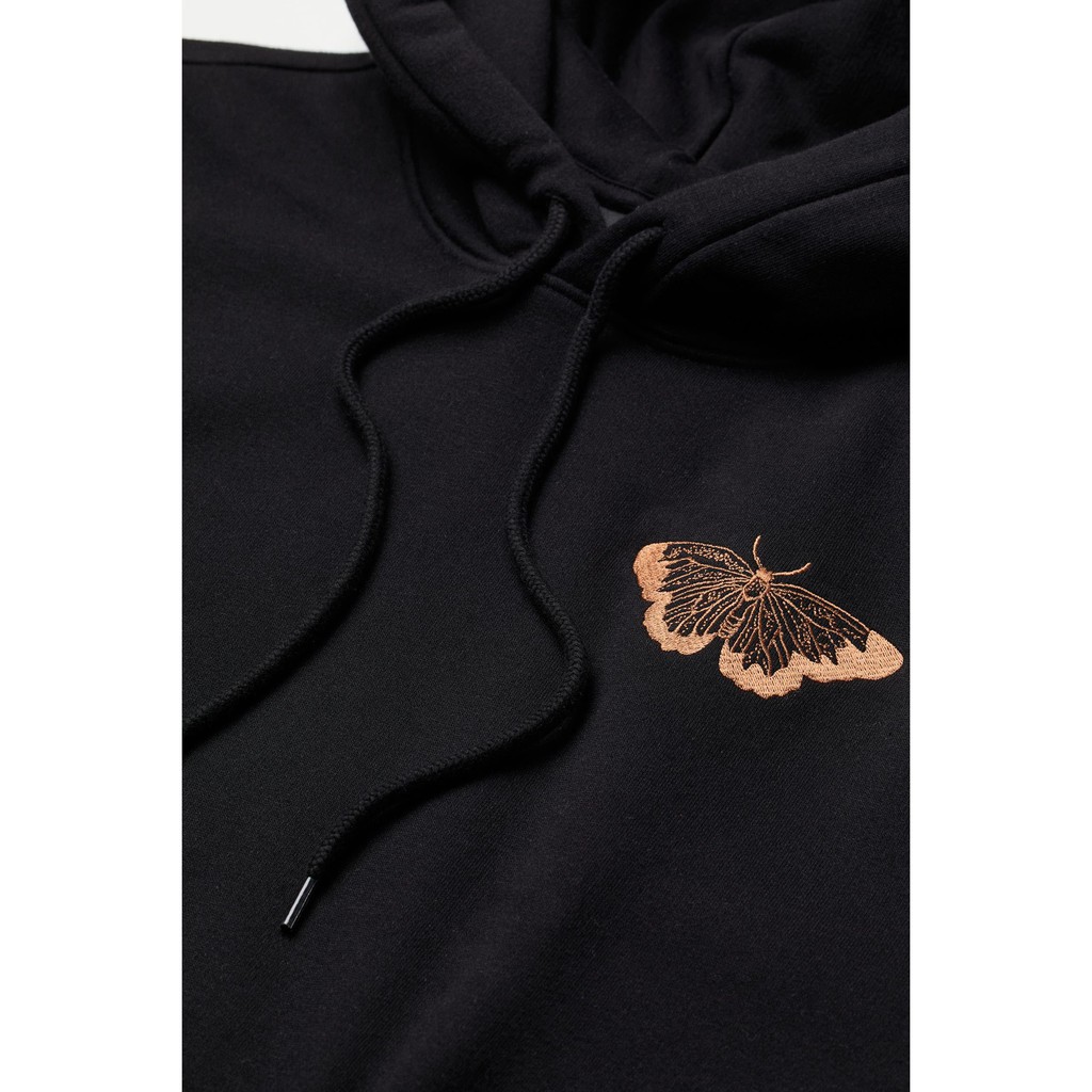 Hoodie Jaket Pria Wanita HnM H&amp;M Butterfly Hitam Full Tag