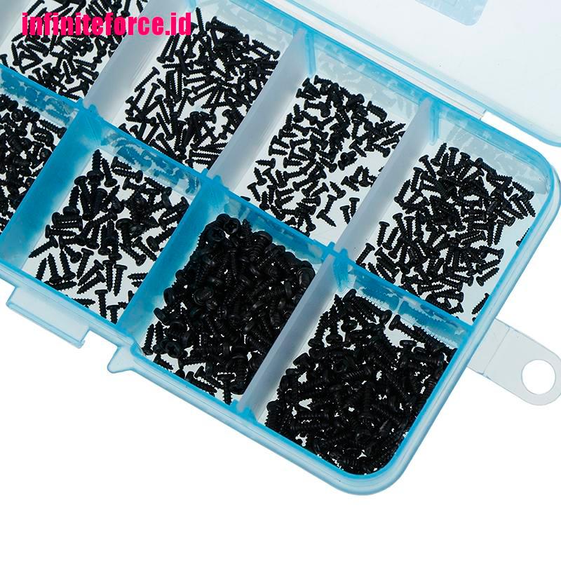 1000Pcs/set M1 M1.2 M1.4 M1.7 mix PA head micro screws round head