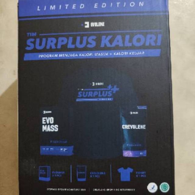 PROMO SURPLUS KALORI EVOLENE EVOMASS + CREVOLENE FREE SINGLET CREEVOLENE GAINER CREATINE