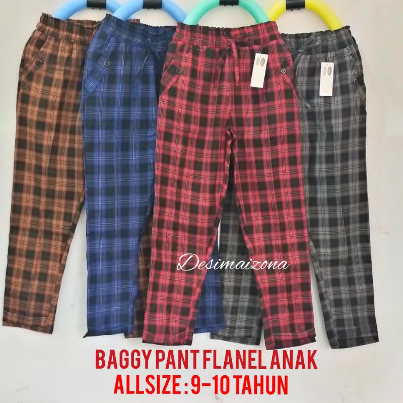 BAGGY PANT FLANEL ANAK,ALLSIZE:9-10 TAHUN