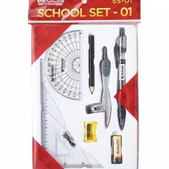 

Terbatas Barang Bagus Alat Tulis Penggaris Set Butterfly School Set Ss-01 Good Murah