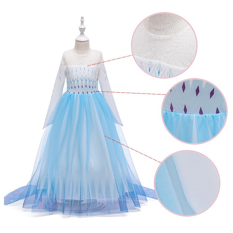 [YOMIKA] Disney Frozen 2 Costume Dress Kids Girl's Elsa Queen Cosplay Raya Party Princess Dress