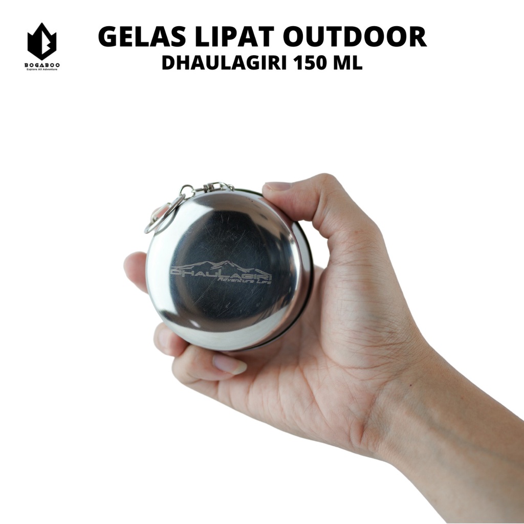 Gelas Lipat Ukuran 150 ml - Gelas Lipat Dhaulagiri - Gelas Stainlis - gelas outdoor - gelas hiking - folding glass