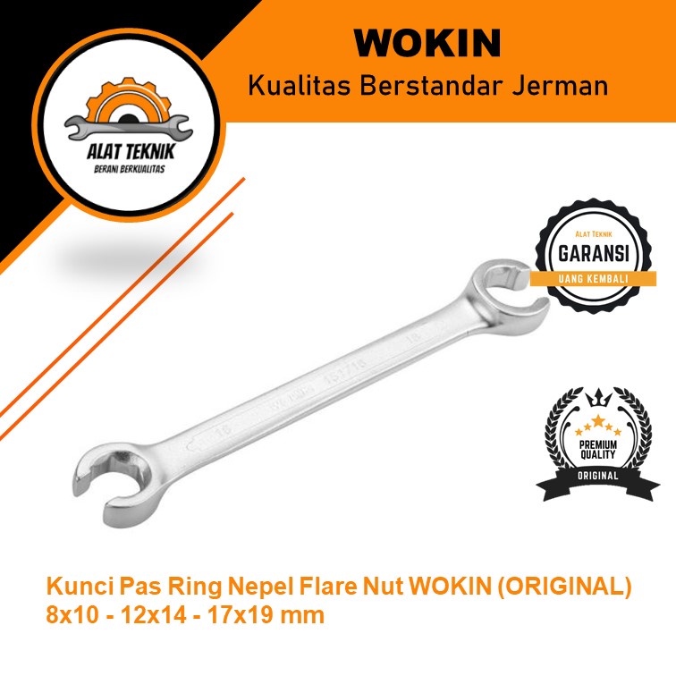 Kunci Pas Ring Nepel Flare Nut  8x10 - 12x14 - 17x19 mm WOKIN (ORIGINAL)