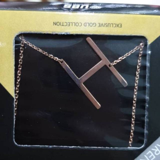 Kalung KOYE EMAS Huruf ALPHABET INITIAL Carendelano huruf H