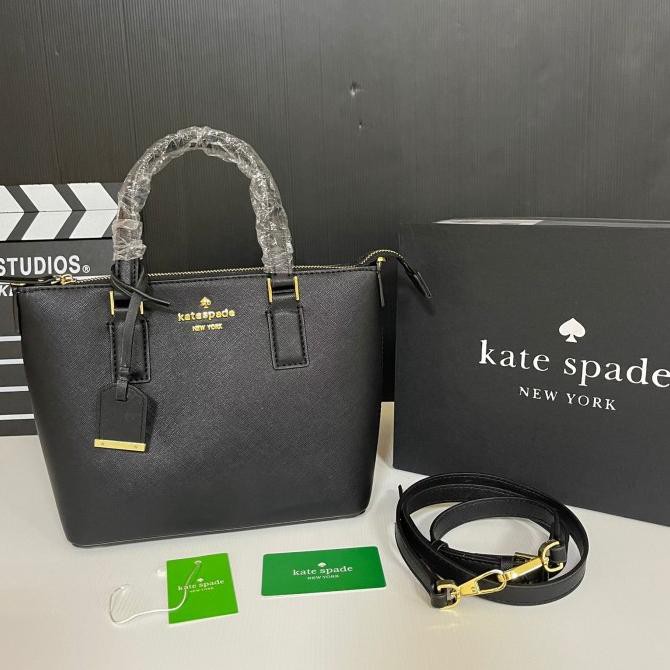 KATE SPADE MINI LEATHER TOTE BAG TAS WANITA PREMIUM 7 WARNA SB - BLACK ADS6156A