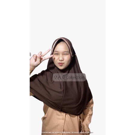 Liezela Collection - Bahan PE Double Hijab Anak Sekolah / Kerudung Anak Sekolah TK,SD,SMP,SMA  / Jilbab Lis / Kerudung Anak TK / Kerudung Anak SD