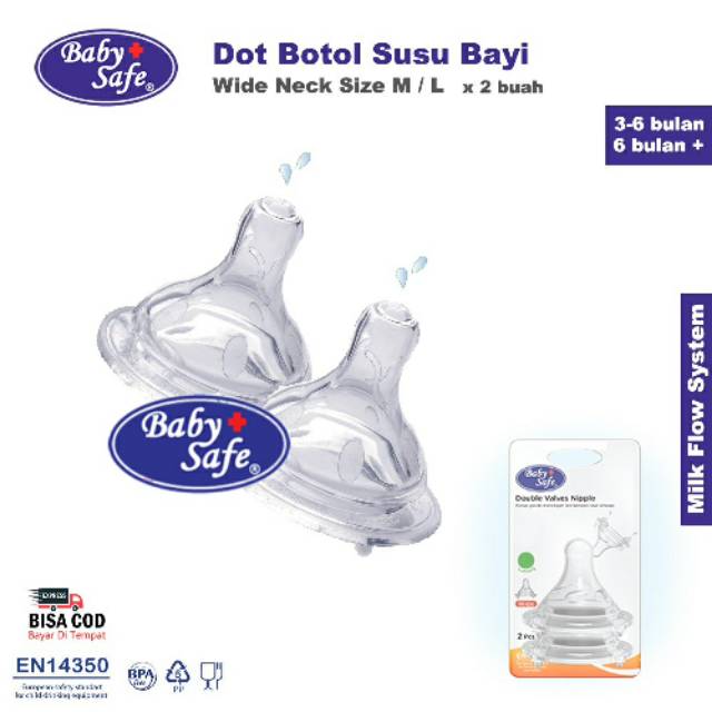 ♥BabyYank♥ BABY SAFE DOT BOTOL SUSU BAYI WIDE NECK NIPPLE TEAT BABY  BOTTLE DWN0S DWN0M DWN0L DWNXL