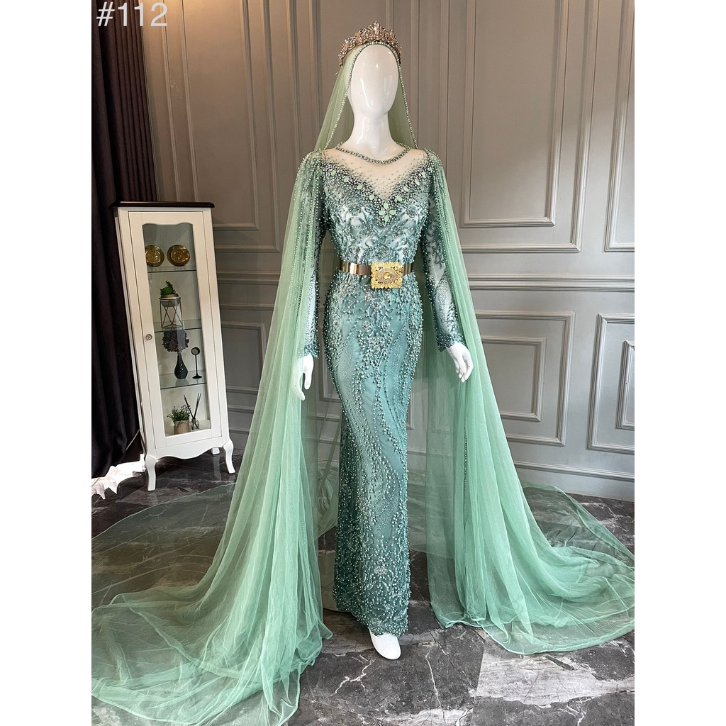 Kebaya pengantin modern slim slayer hijau wardah