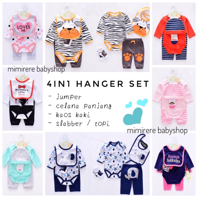 Jumper Set 4in1 Hanger Import / 4 in 1 Setelan Jumper Bayi