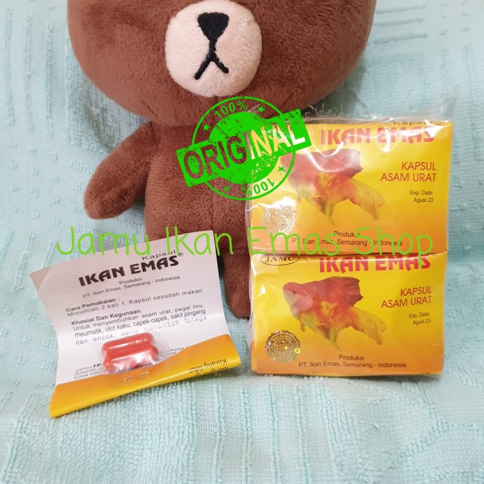 

JAMU ASAM URAT IKAN EMAS - 1 PACK (10 BUNGKUS ISI 20 KAPSUL) 100% ASLI