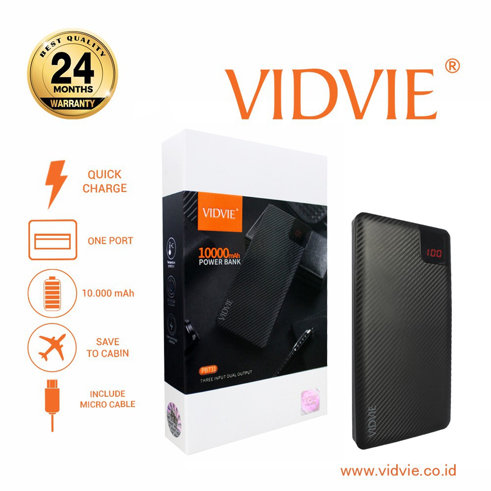 POWERBANK VIDVIE PB 731 10.000MAH