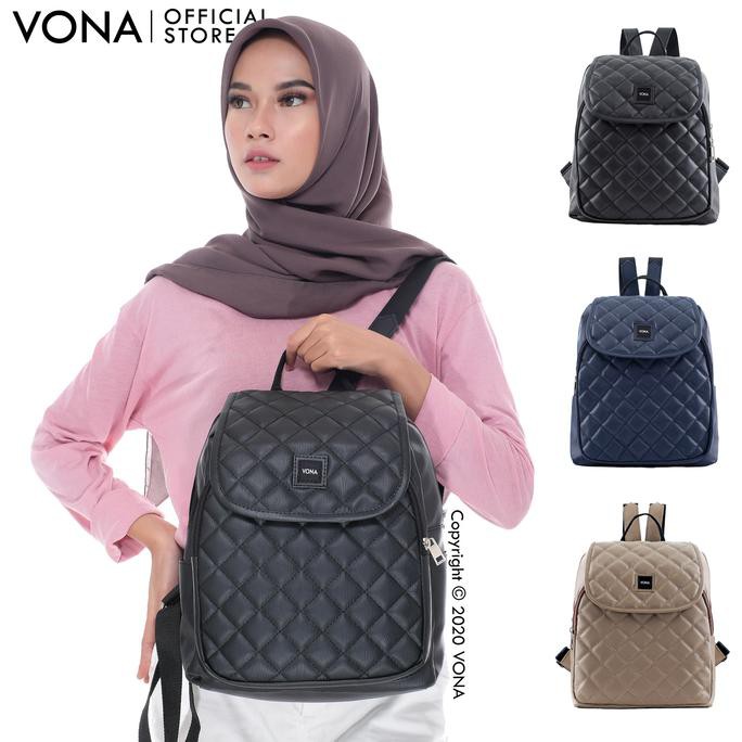 VONA Tas Ransel Wanita / Backpack Wanita - CORDELIA - Hitam