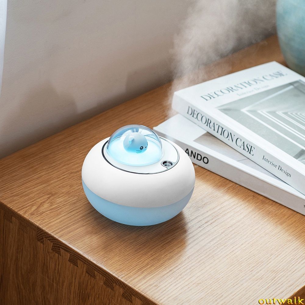 Humidifier Pelembab Udara Usb Bentuk Kartun Kucing Lucu Dengan Lampu Malam