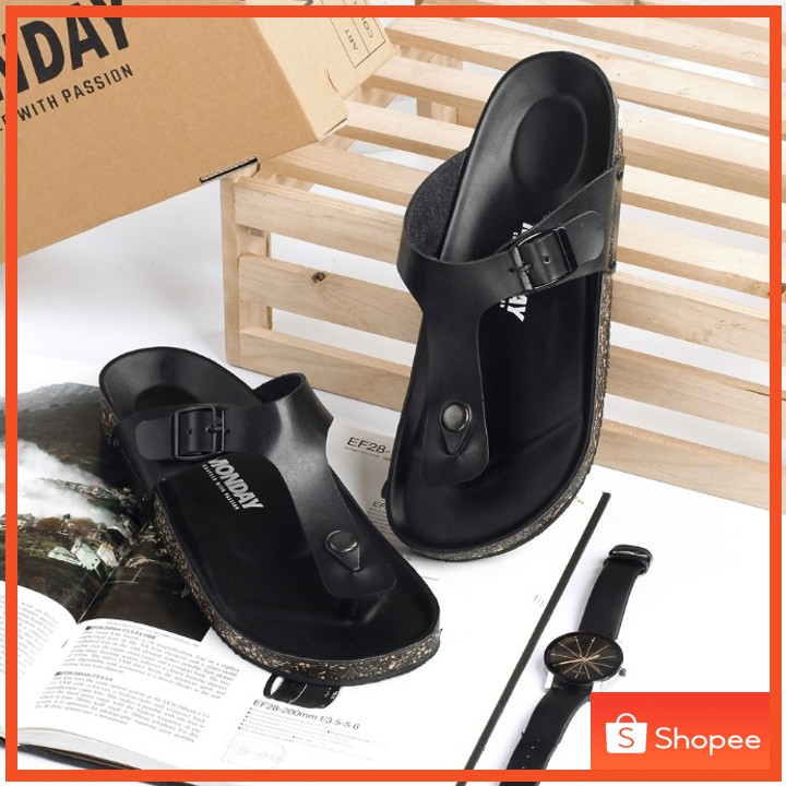 ASTA BLACK - Sandal Jepit Kasual Pria Cowok Sandal Jalan Santai Sendal Casual Original