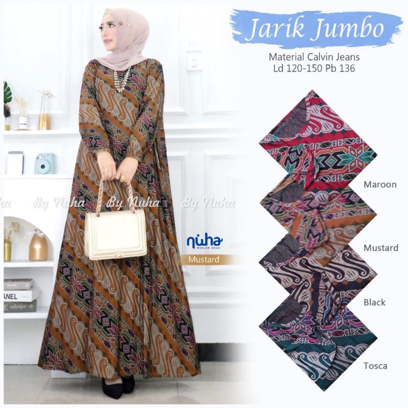 Jarik Jumbo - Gamis Calvin Jeans Terbaru LD100-110+ / R.24 - 022-6575 / 023-6577