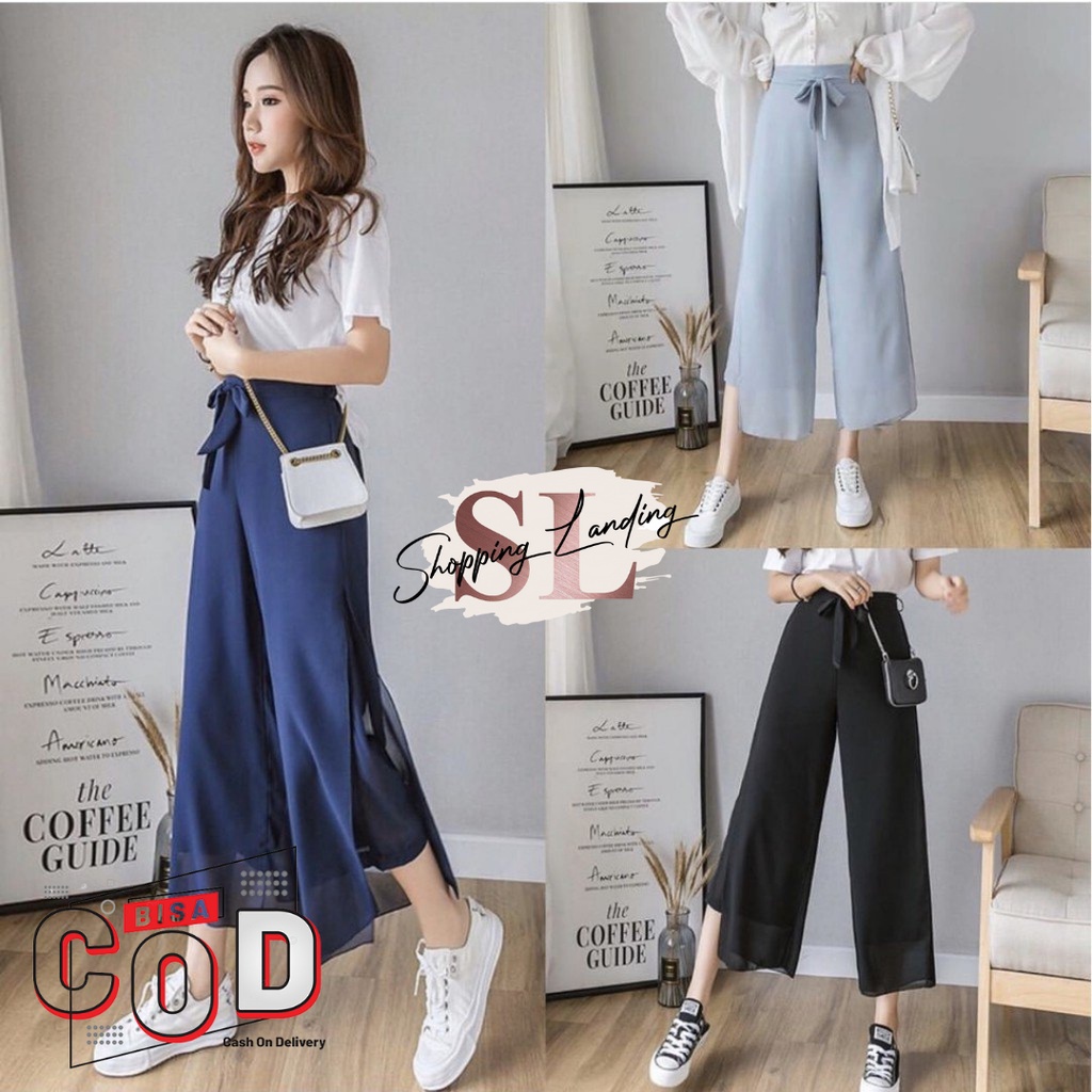 Celana Stice Pants wanita cewek boyfriend murah kain panjang kekinian kulot fashion perempuan jeans