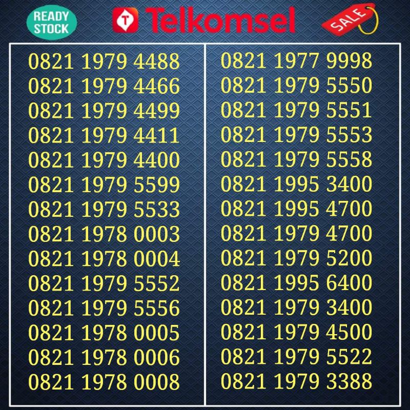 Nomor Cantik seri tahun 1979 1978 1977 1995 1994 nomor cantik simpati ekor rapi