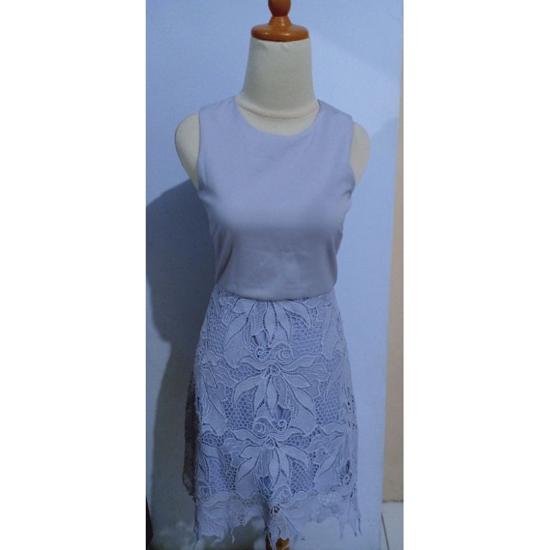 THREAD THEORY GREY CROCHET DRESS