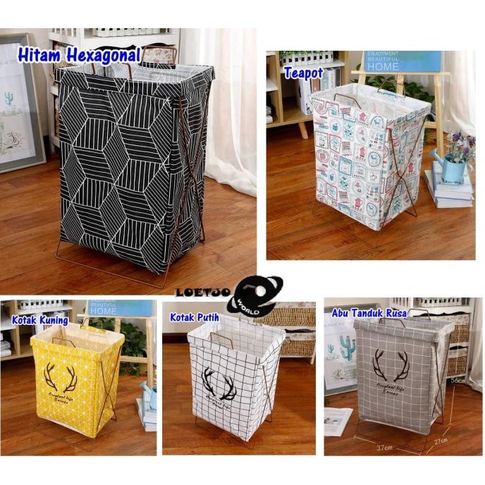 Keranjang Laundry Bag Besar Besi Keranjang Baju Pakaian Kotor 699