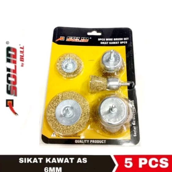 Sikat Kawat Piring Mangkok Mini Grinder SET 5pcs Mata Bor Rotary Tool Wire Brush Kit 5 Pcs Penyikat 
