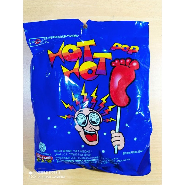 1 pak permen kaki hot hot pop isi 25s