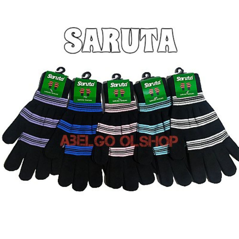 sarung tangan rajut SARUTA belang  unisex/sarung tangan motor