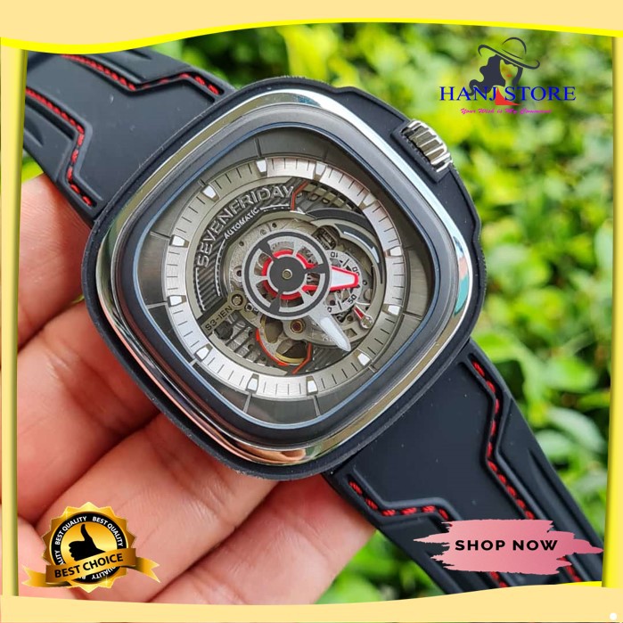 Jam Tangan Pria Seven Friday S3/01 - Automatic Mechanical Watch Hitam 47mm