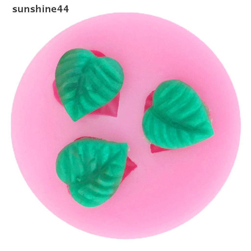 Sunshine Cetakan Kue / Coklat / Fondant DIY Bentuk Tiga Daun Kecil Bahan Silikon