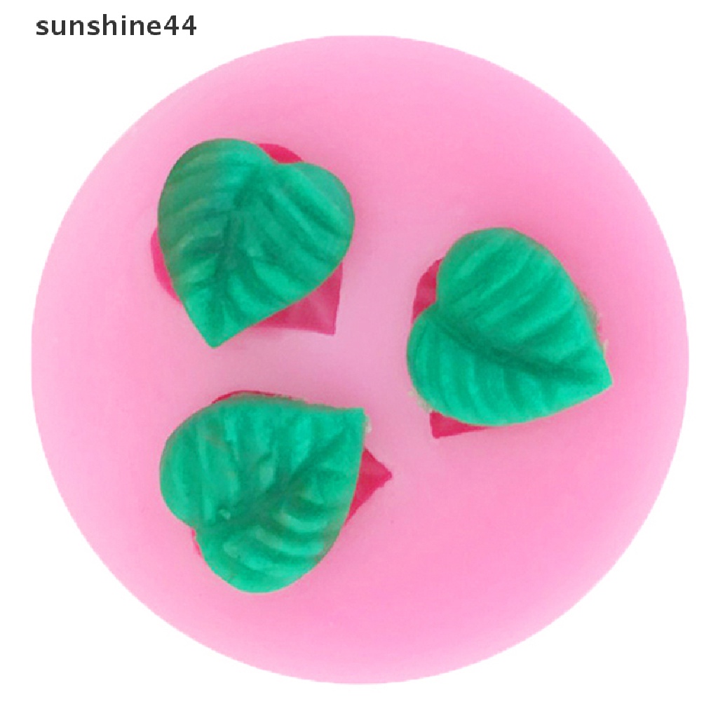 Sunshine Cetakan Kue / Coklat / Fondant DIY Bentuk Tiga Daun Kecil Bahan Silikon