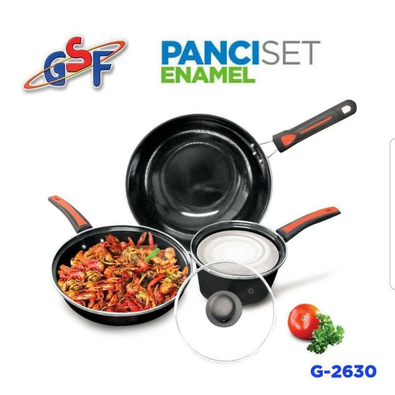 Panci Wajan Pengoorengan Set Enamel Anti Lengket 4 PCS GSF G 2630