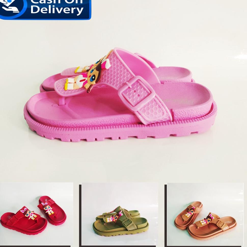 ▲ SENDAL anak perempuan TALI IKAT belakang MOTIF kartu TERKEREN - TERBARU す