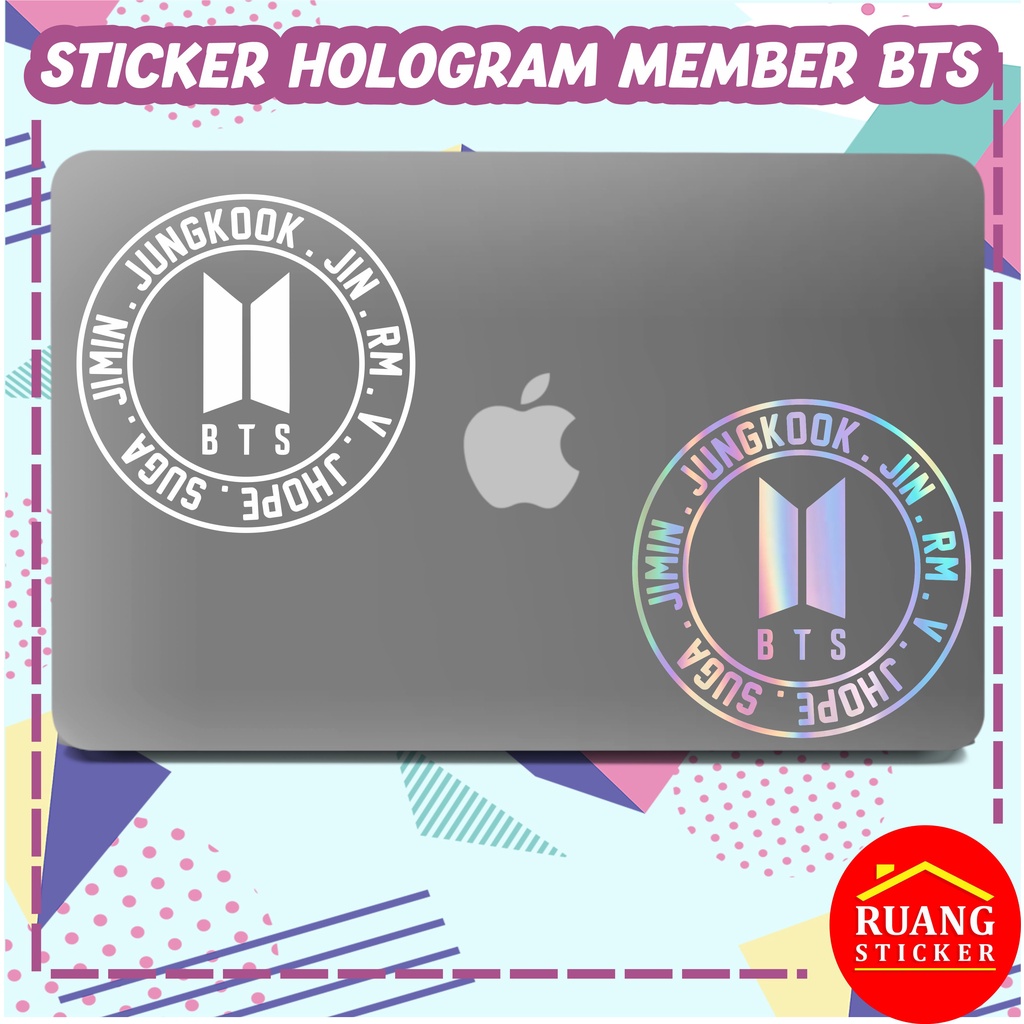 STIKER HOLOGRAM PELANGI MEMBER BTS SEHARI JADI CUSTOM