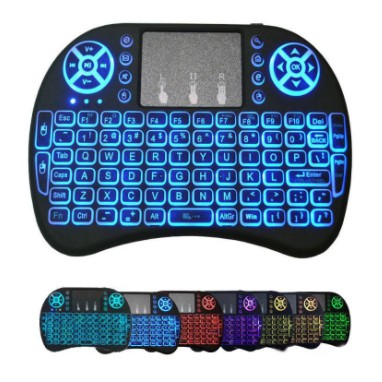 Keyboard qwerty mini wireless backlit with touchpad for smar tv box pc phone ps3 xbox