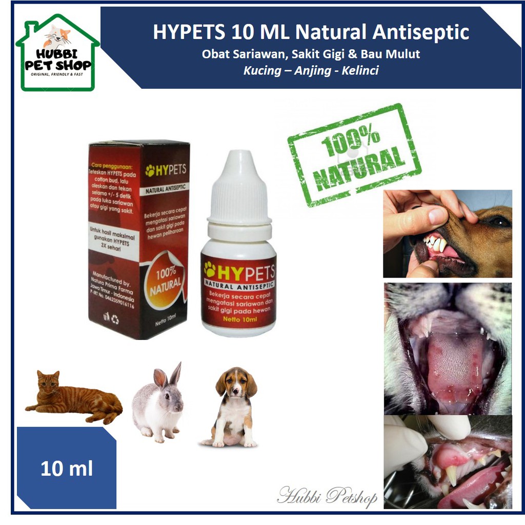 Hypets-Obat Sariawan Kucing penghilang Bau mulut kucing Antiseptic