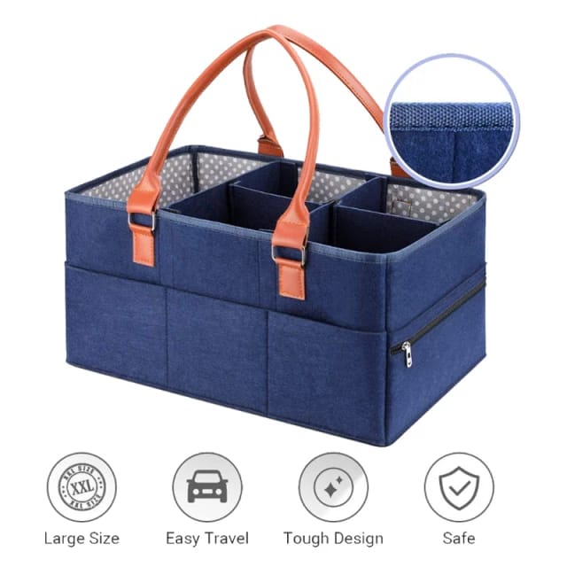 Kinderkeen Felt Square Diaper Bag Organizer -  Navy Blue / Light Grey / Dark Grey / Beige - Tas Perlengkapan Bayi