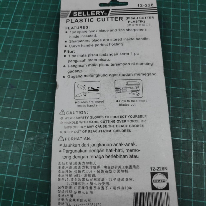 

Bergaransi Plastic Cutter Pemotong Akrilik Sellery Limited