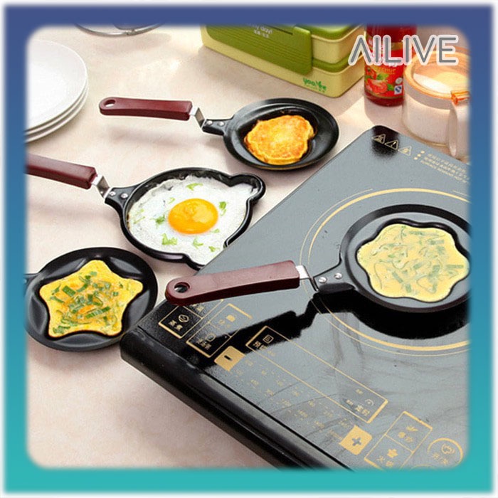 Teflon Mini Telur Karakter Frying Pan Mini Motif Anti Lengket Wajan