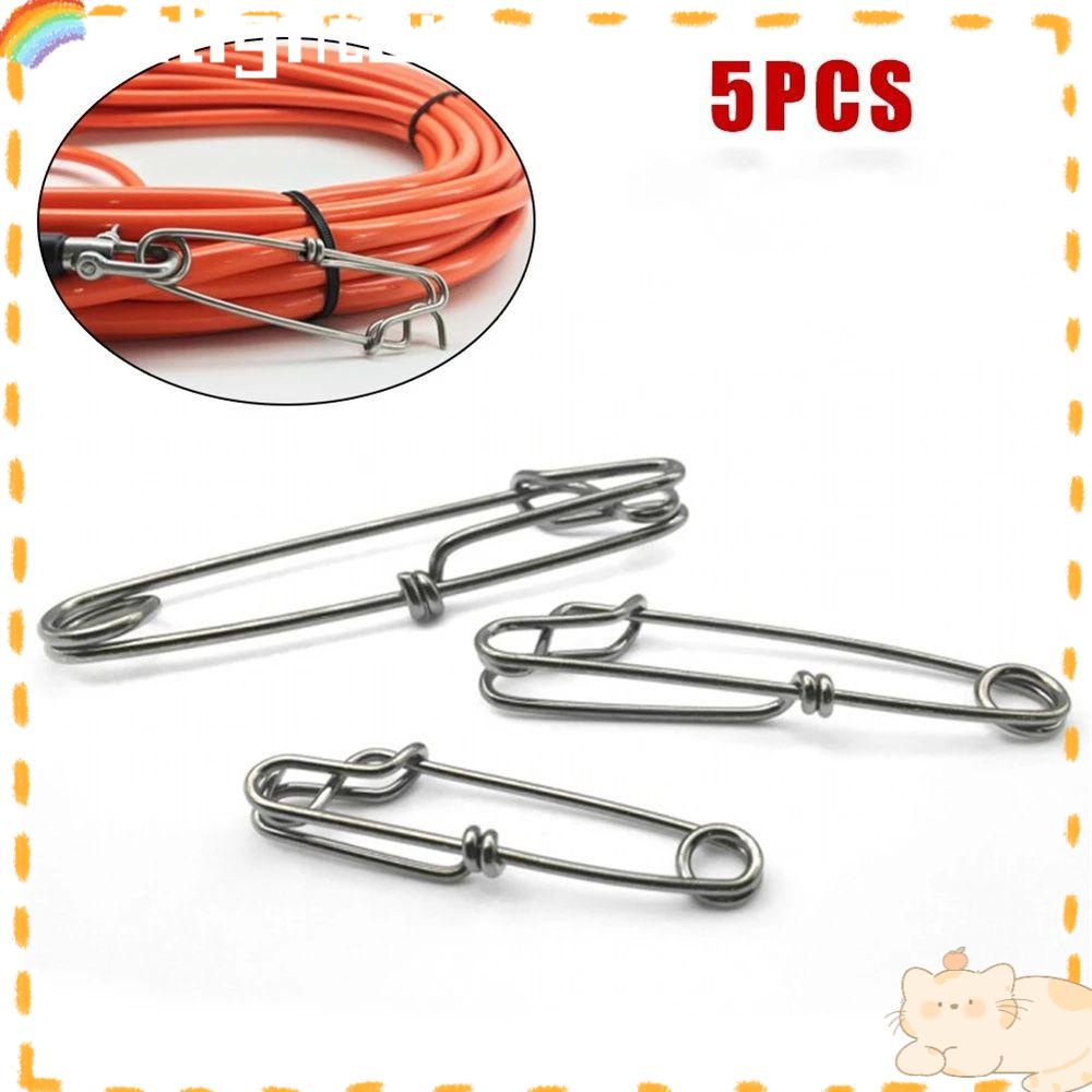 Solighter 5Pcs / Pak Klip Konektor Kail Pancing Model Mata Terbuka