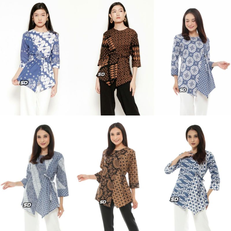 BAJU BATIK WANITA MODERN MONALISA GENES M,L,XL asli PEKALONGAN