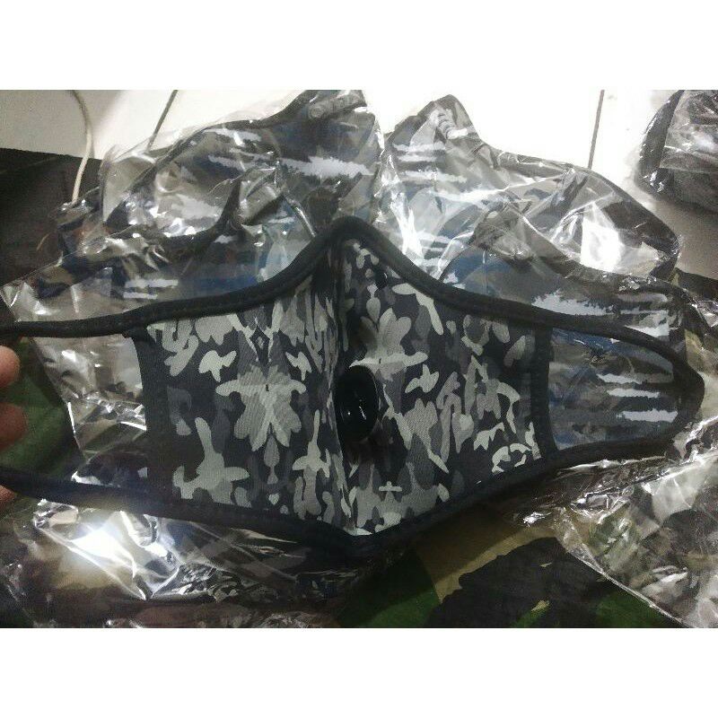 Masker Spandex Filter Loreng KRI/Layar Premium Dan Exclusive Model Tali Kun