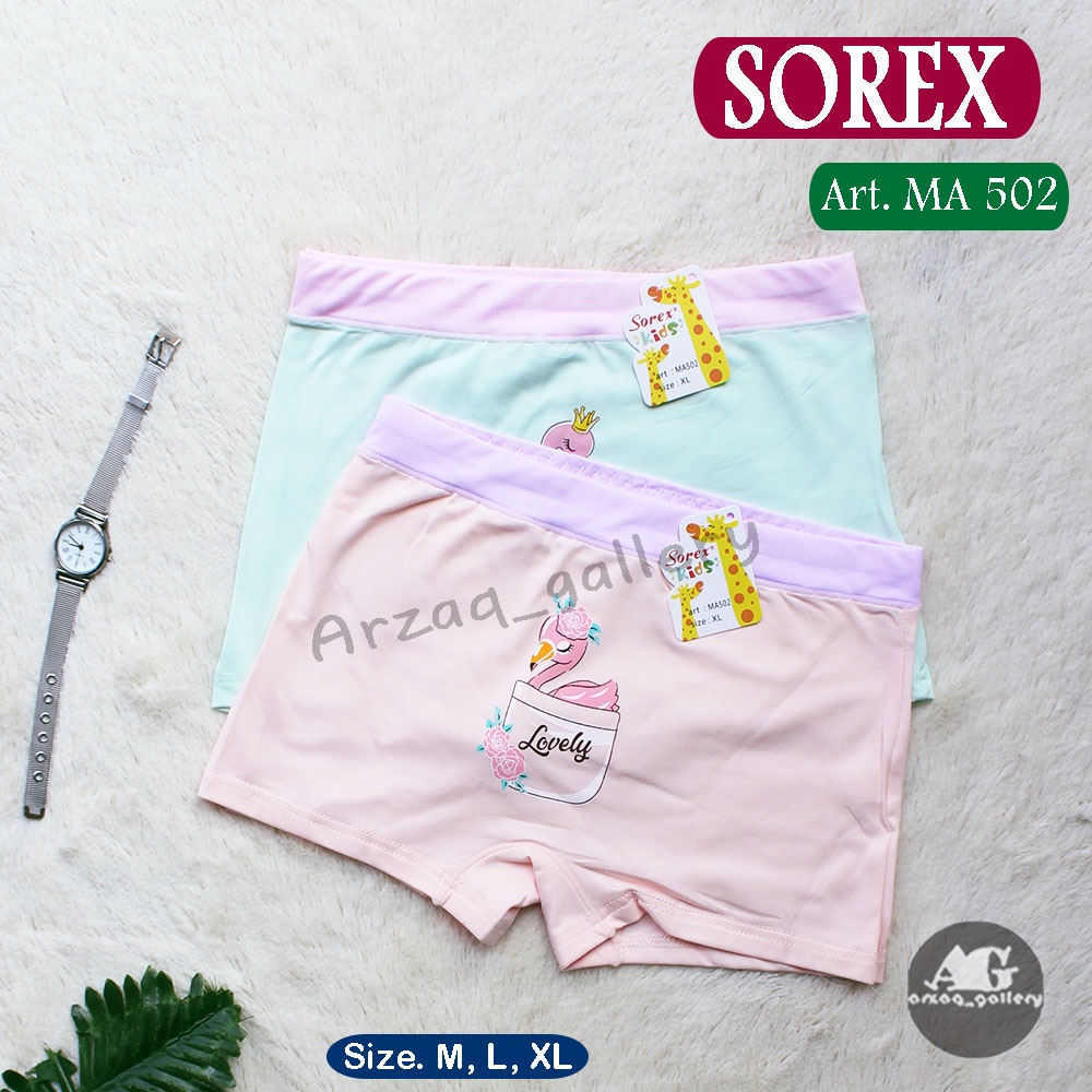 GROSIR 6pc - Boxer Sorex Kids MA 503/502 | Celana Dalam Anak Perempuan Boxer Motif Sweetie Cat