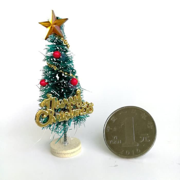 XT-MF pohon natal mini 6.5cm cake topper kue christmas kecil import