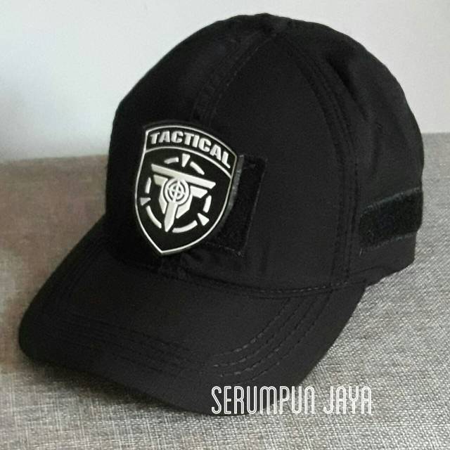 TOPI TACTICAL - TOPI TACTICAL PATCH HITAM