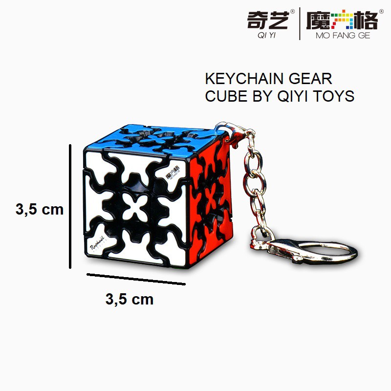 Gantungan Kunci Rubik Gear Cube Key Chain Qiyi - Rubik Gantungan Kunci