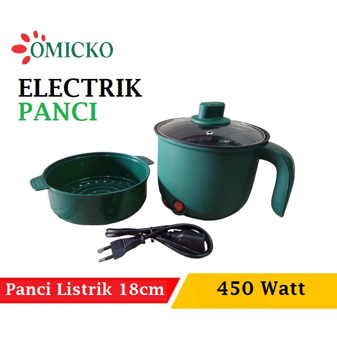 panci listrik / teko electric steamer pot Panci Listrik Omicko 18cm Electrik Panci Multifungsi Anti Lengket