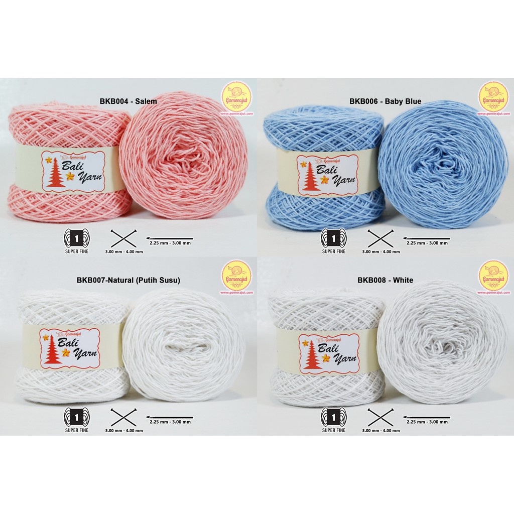 GOMERAJUT - Benang Rajut Katun Bali Benang Bali (small ply)