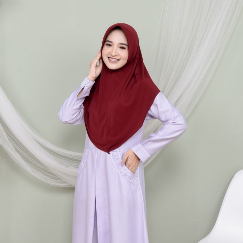 Jilbab Instan Jersey Pinguin Khimar Pet Antem Kerudung Bergo