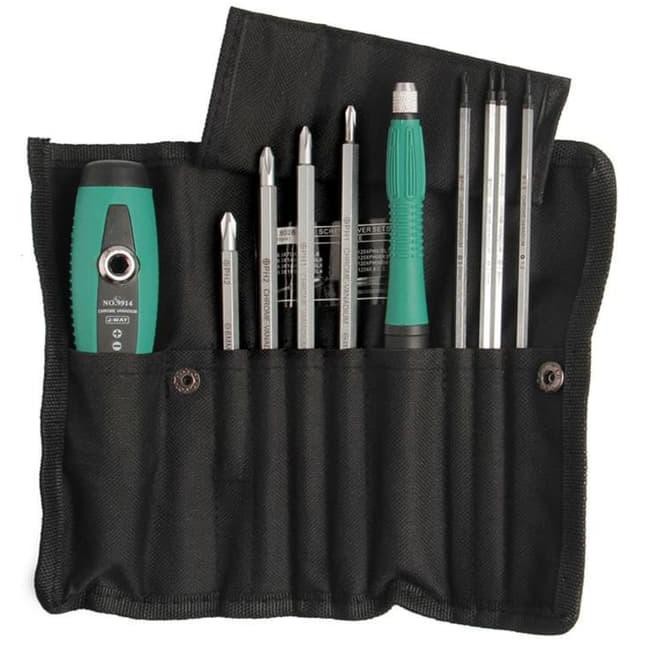 Grab Medan Obeng Set Reparasi 10 in 1 Repair Tool Kits 8028 - Green PENGGONG