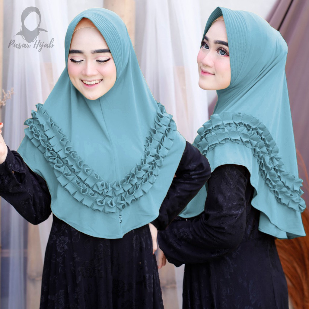 Jilbab Instan Azizah Hijab Instan Jersey Premium Kerudung Bergo Pasar Hija'b